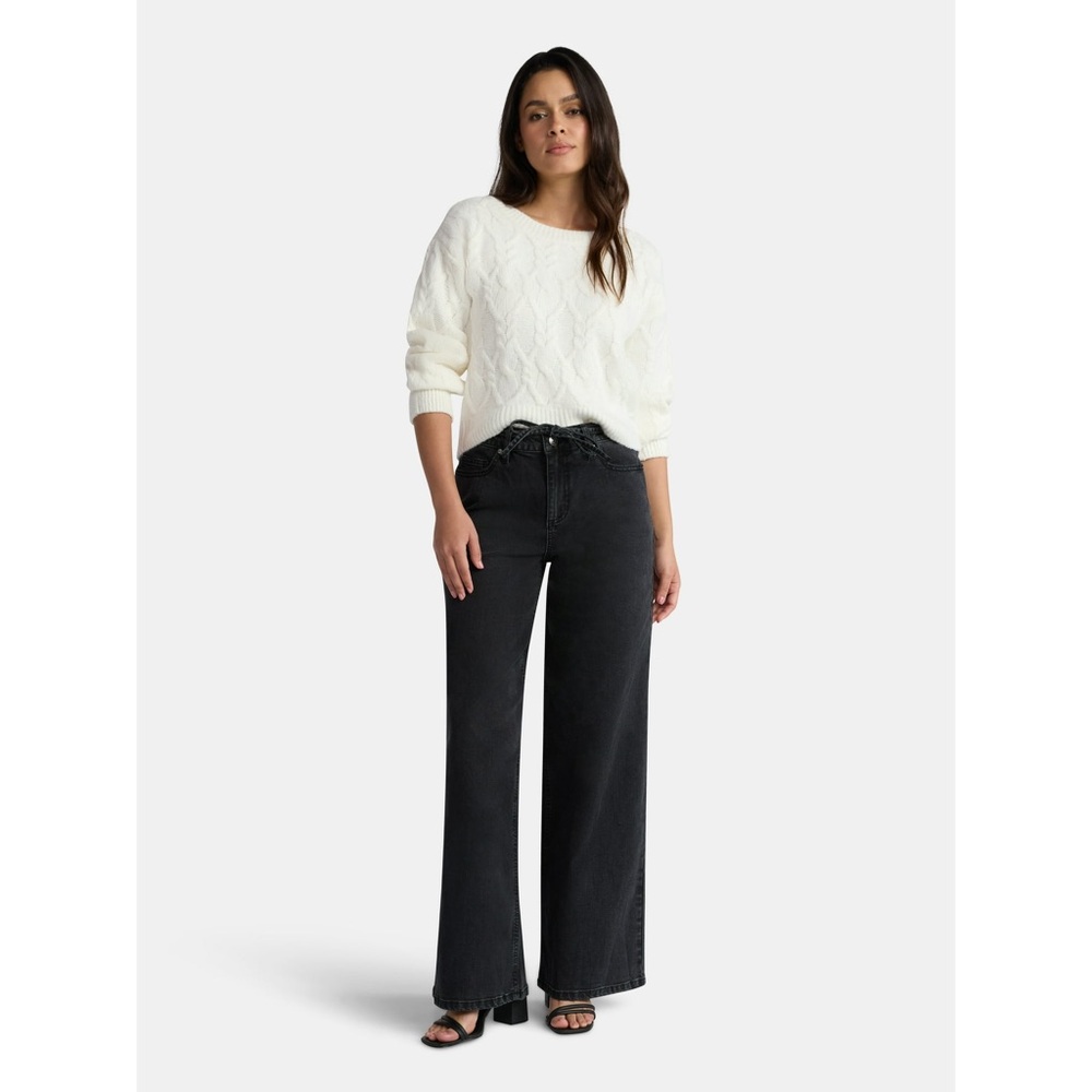 Madden NYC Black High Rise Loose Fit Pants Size 8 w/ Tags